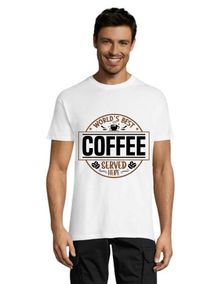 World's best coffee served here men's t-shirt white 2XL