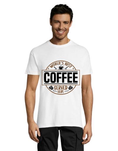 World's best coffee served here men's t-shirt white 4XL