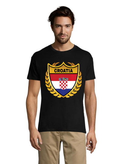 Golden emblem Croatia men's shirt black 2XL